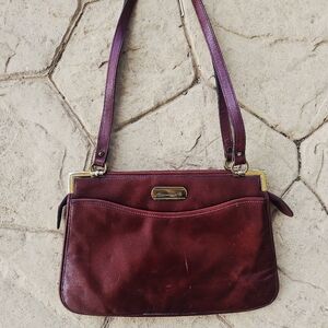 Vintage 70s ETIENNE AIGNER Leather Satchel Bag Handbag Shoulder OXBLOOD Purse